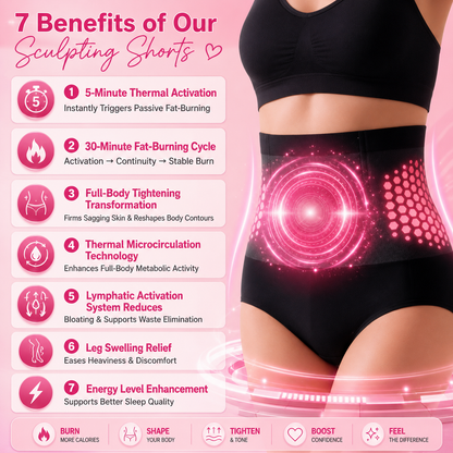 Thermogenic Tummy Control Shorts – 30‑min daily wear, activates warmth & boosts circulation. Supports firmer, smoother contour. No gym needed.