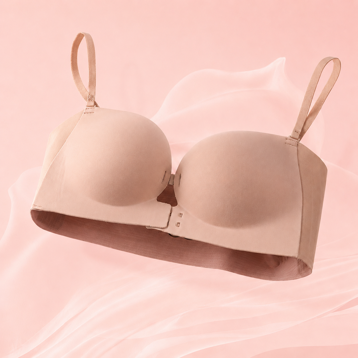 Seamless Front Closure Bra With Adjustable Straps