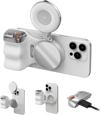 Fun Shot Magnetic Phone Grip & Selfie Light Tripod Bundle - MagSafe iPhone Compatible & Android Creator Kit