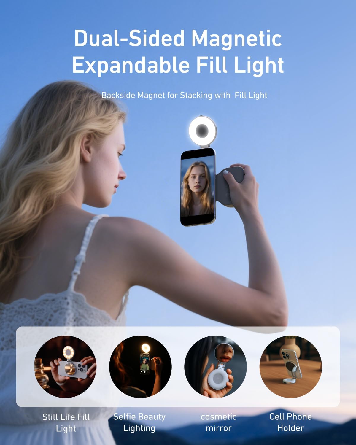Fun Shot Magnetic Phone Grip & Selfie Light Tripod Bundle - MagSafe iPhone Compatible & Android Creator Kit