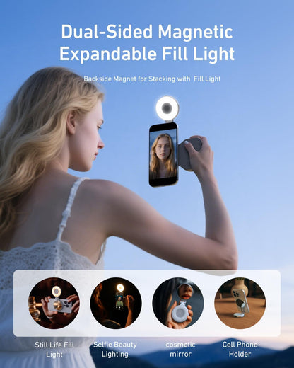 Fun Shot Magnetic Phone Grip & Selfie Light Tripod Bundle - MagSafe iPhone Compatible & Android Creator Kit