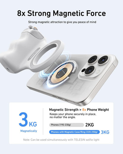 Fun Shot Magnetic Phone Grip & Selfie Light Tripod Bundle - MagSafe iPhone Compatible & Android Creator Kit