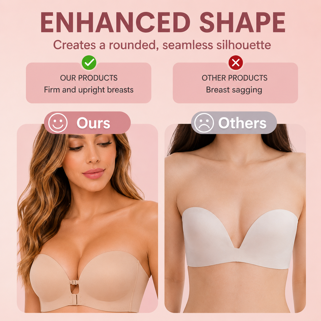 Seamless Front Closure Bra With Adjustable Straps