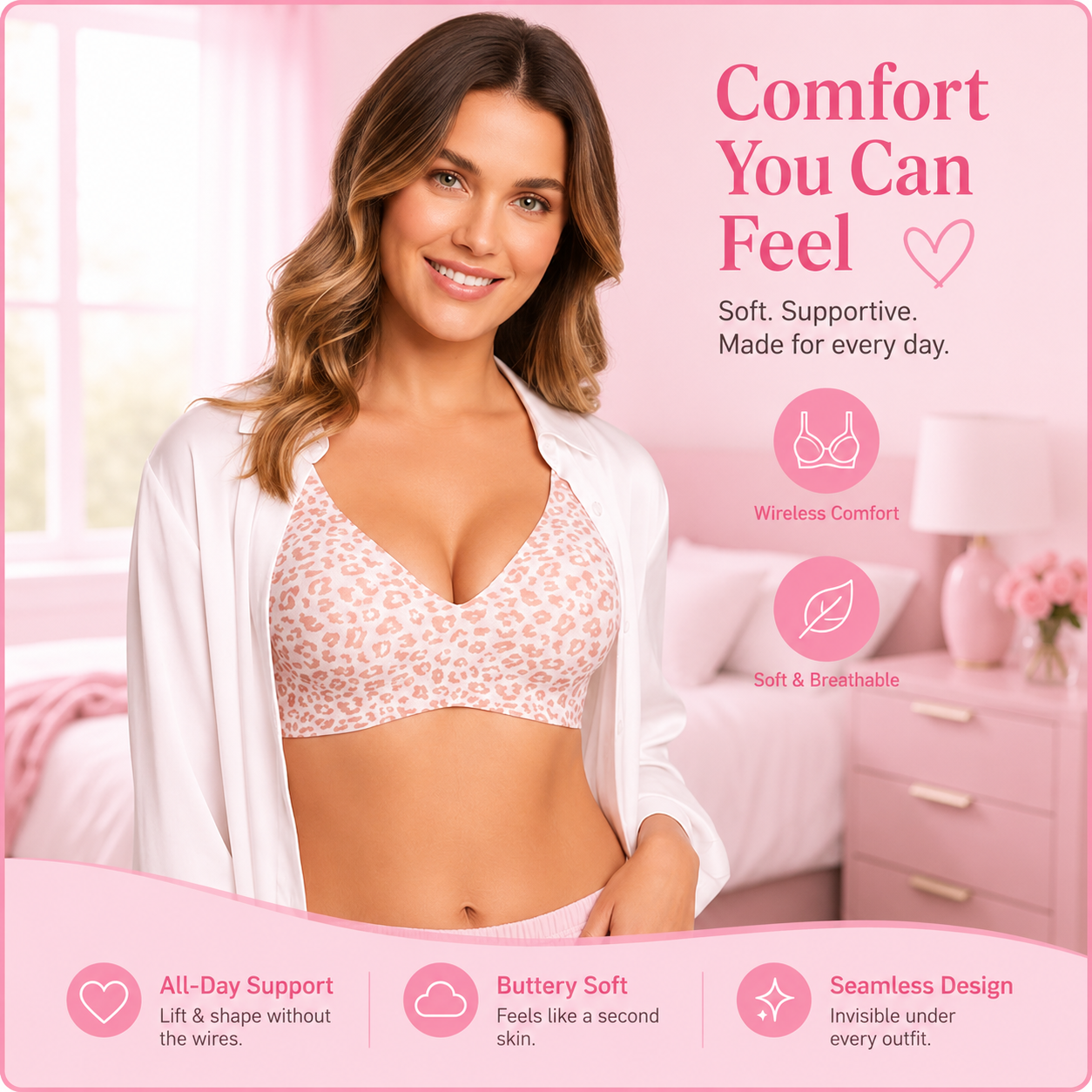 Jelly Wireless Seamless Push Up Bralettes